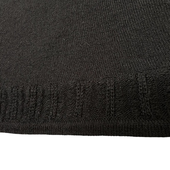 BEBE Black Knit Long Puff Sleeves Front Keyhole Dress LBD Size M - Picture 15 of 16